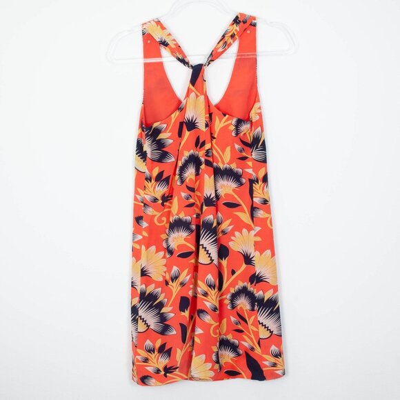 J. Crew Womens Twistback Silk Sleeveless Mini Dress Size 00 Tropical Summer - Picture 5 of 7